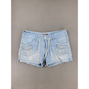 Unionbay Denim Shorts Womens 11 Light Blue Good Cargo Drawstring Y2K Utility